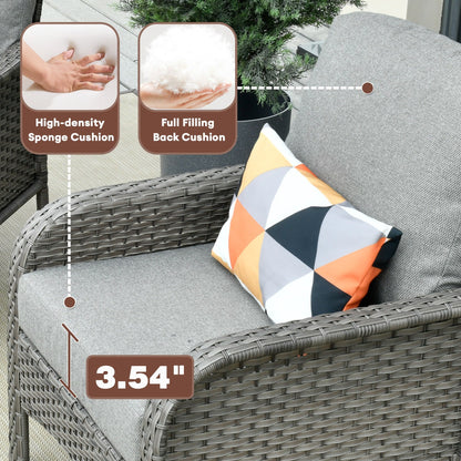 XIZZI Set di mobili da esterno per conversazione da 4 pezzi con tavolo