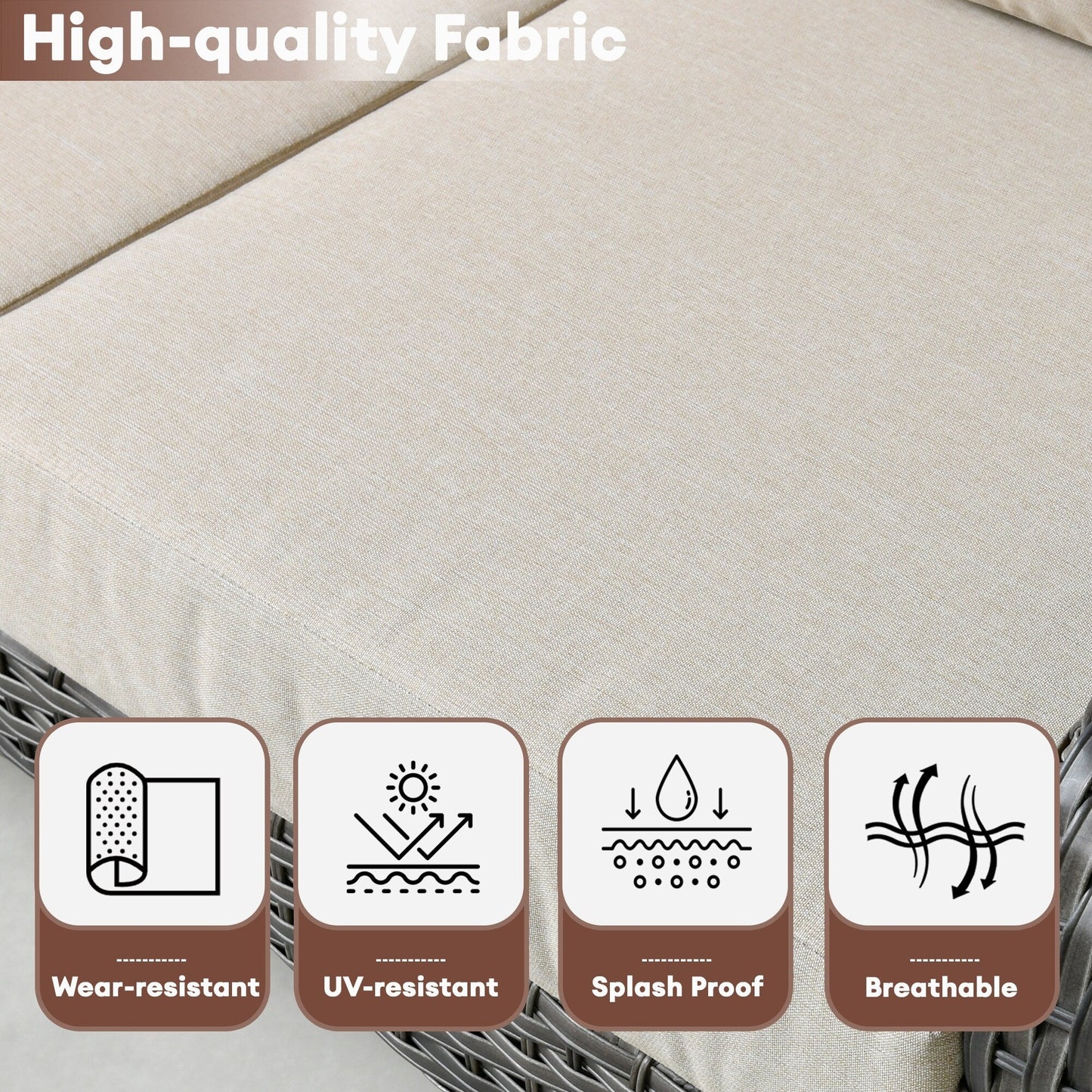 XIZZI Set di mobili da esterno per conversazione da 4 pezzi con tavolo