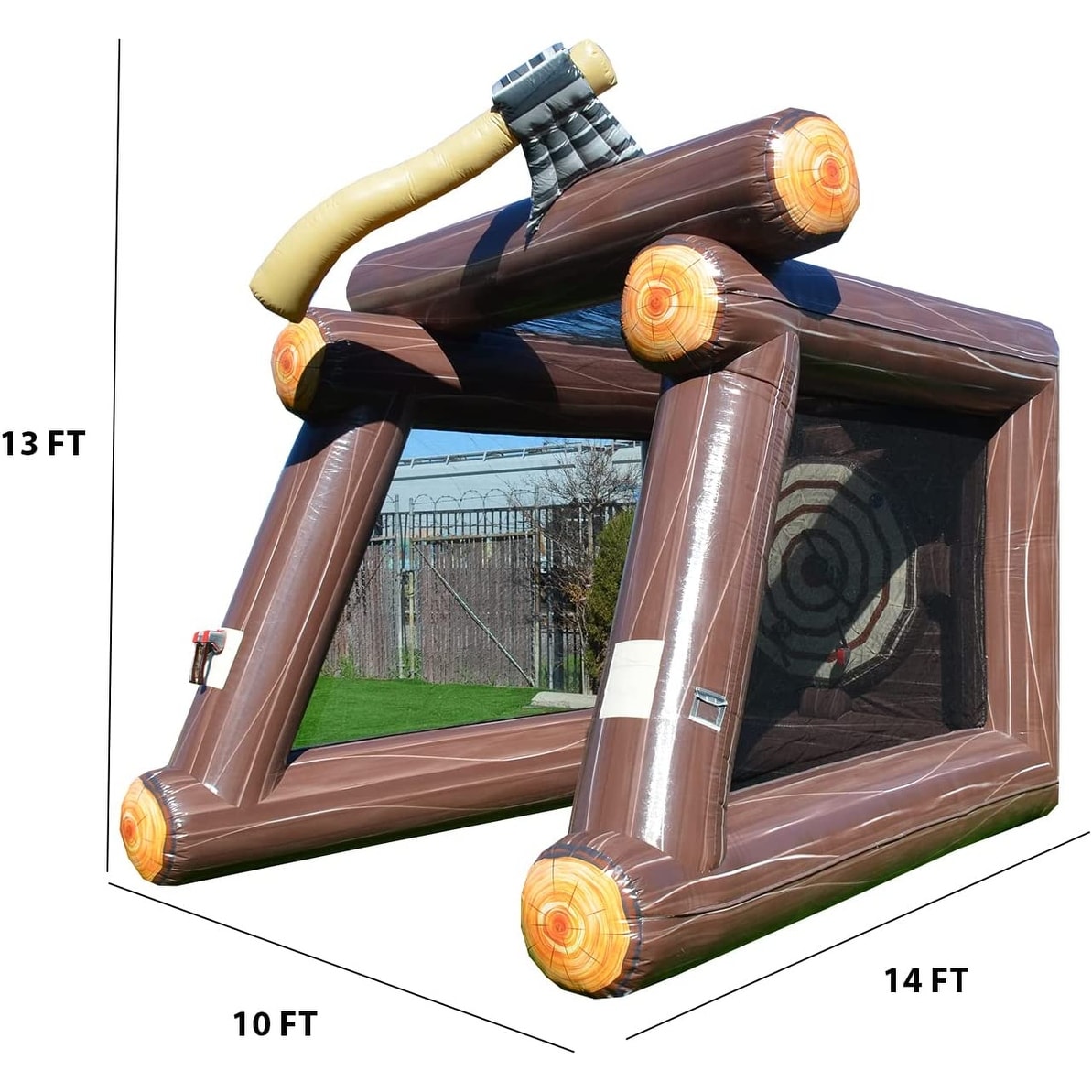 XJUMP bersaglio gonfiabile per lanciare la sega, con ventilatore e seghe di schiuma, per uso commerciale, leggero, per giochi all'aperto