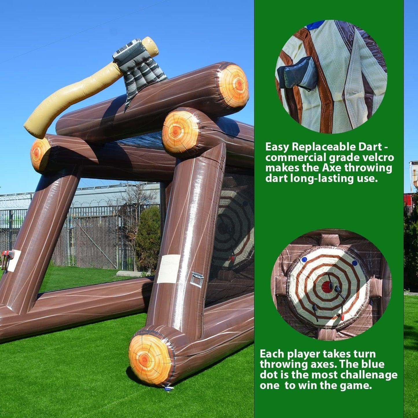 XJUMP bersaglio gonfiabile per lanciare la sega, con ventilatore e seghe di schiuma, per uso commerciale, leggero, per giochi all'aperto