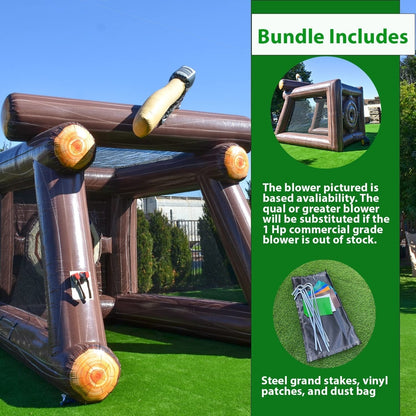 XJUMP bersaglio gonfiabile per lanciare la sega, con ventilatore e seghe di schiuma, per uso commerciale, leggero, per giochi all'aperto