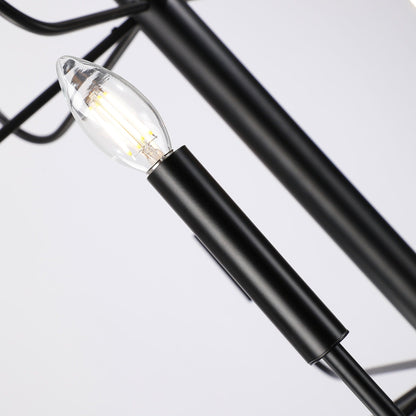 Lampadario a candeliere minimalista a 15 luci, design antico a 2 livelli - 48