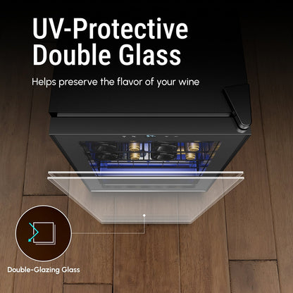 Frigorifero per vino/bevande da 17 pollici, 20 bottiglie, a colonna, con controllo digitale della temperatura.