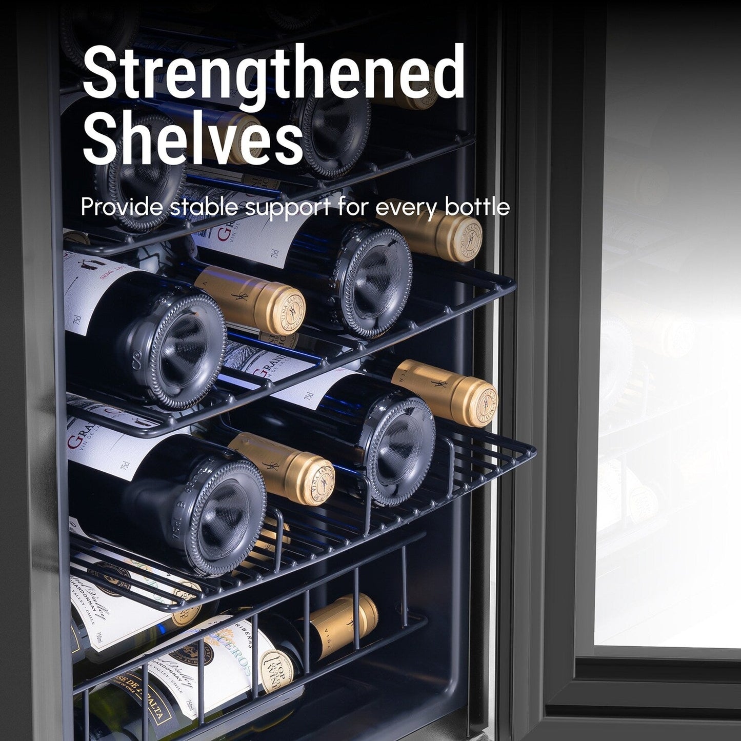 Frigorifero per vino/bevande da 17 pollici, 20 bottiglie, a colonna, con controllo digitale della temperatura.