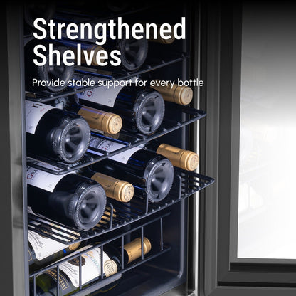 Frigorifero per vino/bevande da 17 pollici, 20 bottiglie, a colonna, con controllo digitale della temperatura.