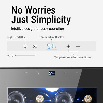 Frigorifero per vino/bevande da 17 pollici da 28 bottiglie, refrigeratore per vino in acciaio inossidabile per uso domestico e commerciale.