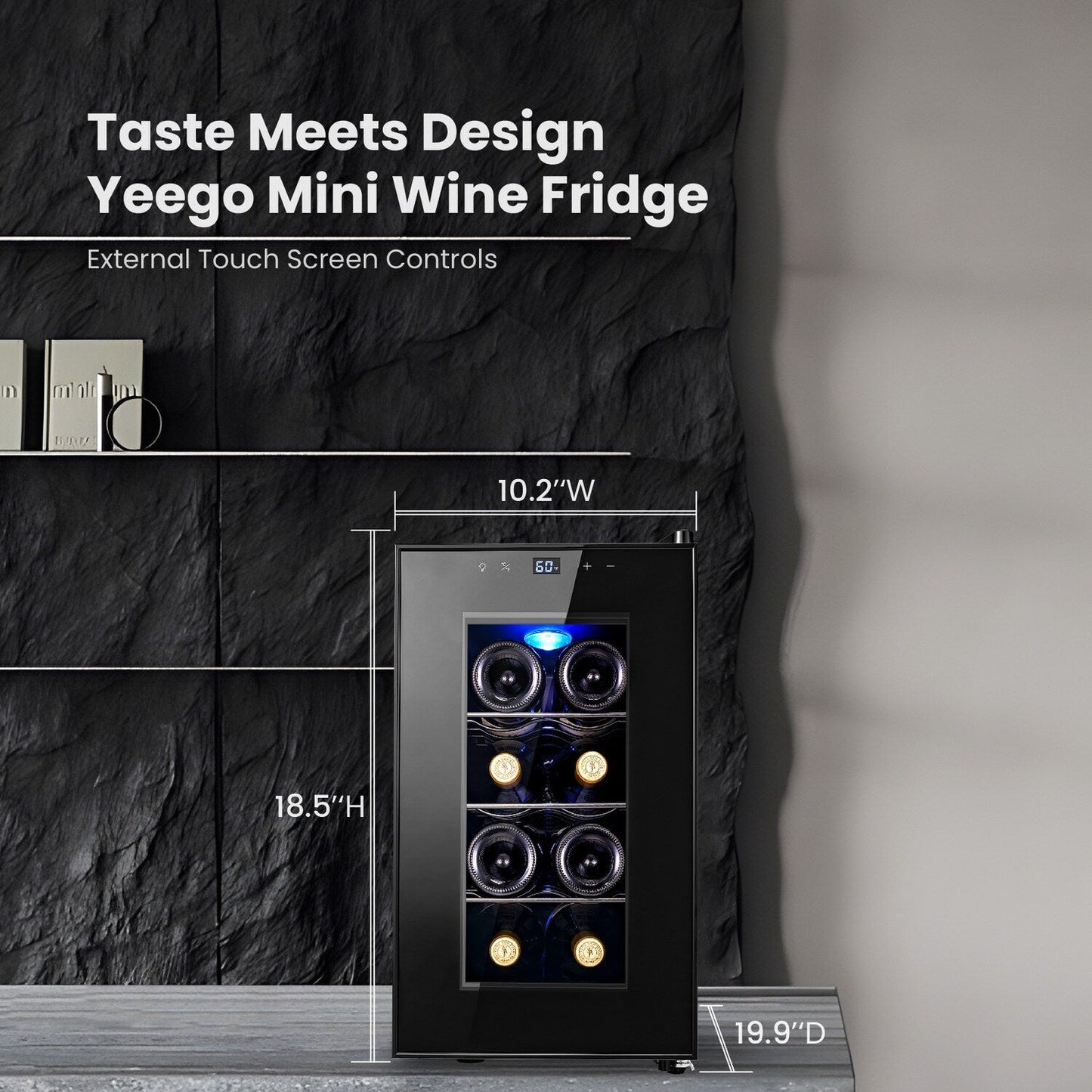 Frigorifero per vino Yeego da 8 bottiglie - Mini refrigeratore