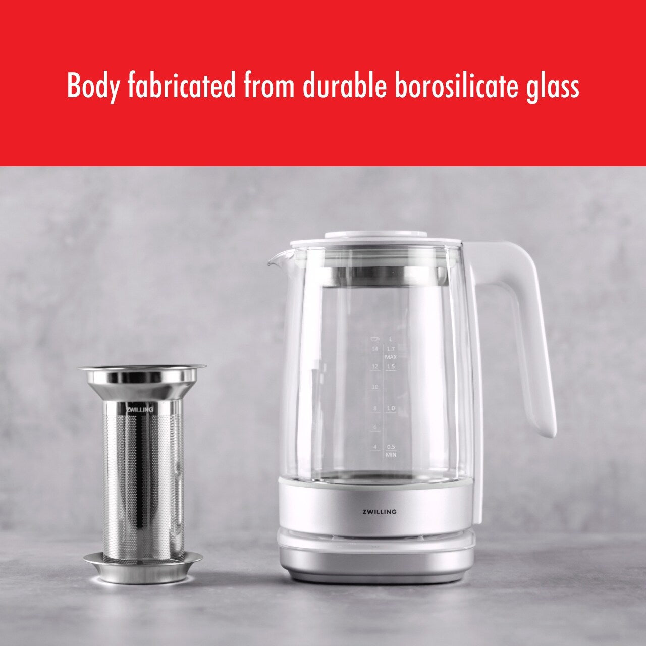 ZWILLING Enfinigy Bollitore elettrico in vetro - 1,7 l