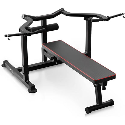 Set per panca piana Zenova con macchinario per pressa piana e bracci convergenti indipendenti e supporto per manubri.