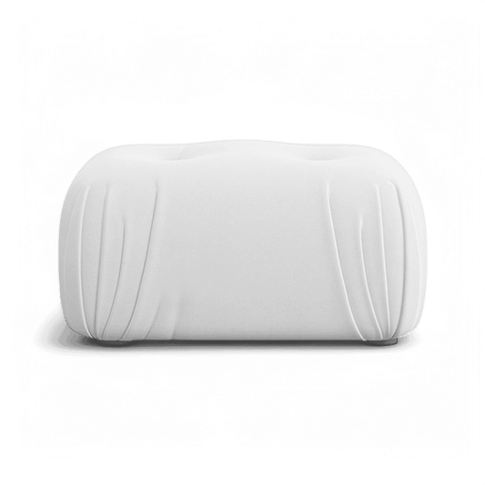 Pouf Rune in velluto bianco sporco