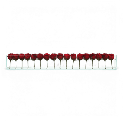 48 Rose con Vaso a Filo Rosso