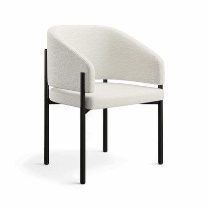 Sedia da pranzo Oxford con struttura bianco sporco e nero