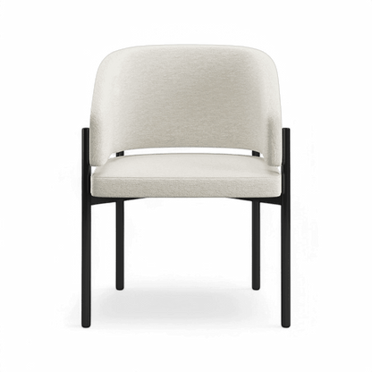 Sedia da pranzo Oxford con struttura bianco sporco e nero