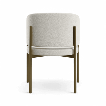 Sedia da pranzo Oxford bianco sporco e struttura in ottone