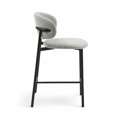 Sgabello da bar Zoya grigio bouclé